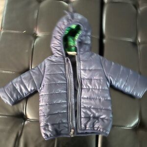First Impressions Navy Puffer Jacket with Spiked Hood